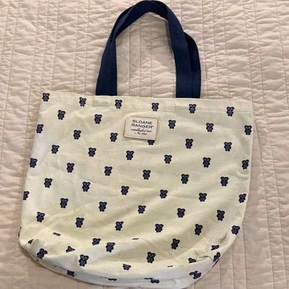 Sloane Ranger Handbags - Sloane Ranger Cream and Navy Tote Bag